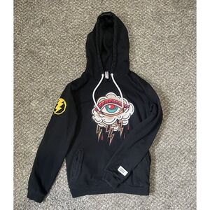 Fifth Loop Voltage Graphic Hoodie Black Mens Large Eye Lightning Bolt Streetwear